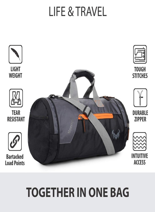 Monvelli Polyester 20 Inch Duffle Bag for Men and Women | Stylish Travel & Gym Sports Bag with Adjustable Shoulder Strap & Multiple Compartments | Lightweight & Durable - Image 2